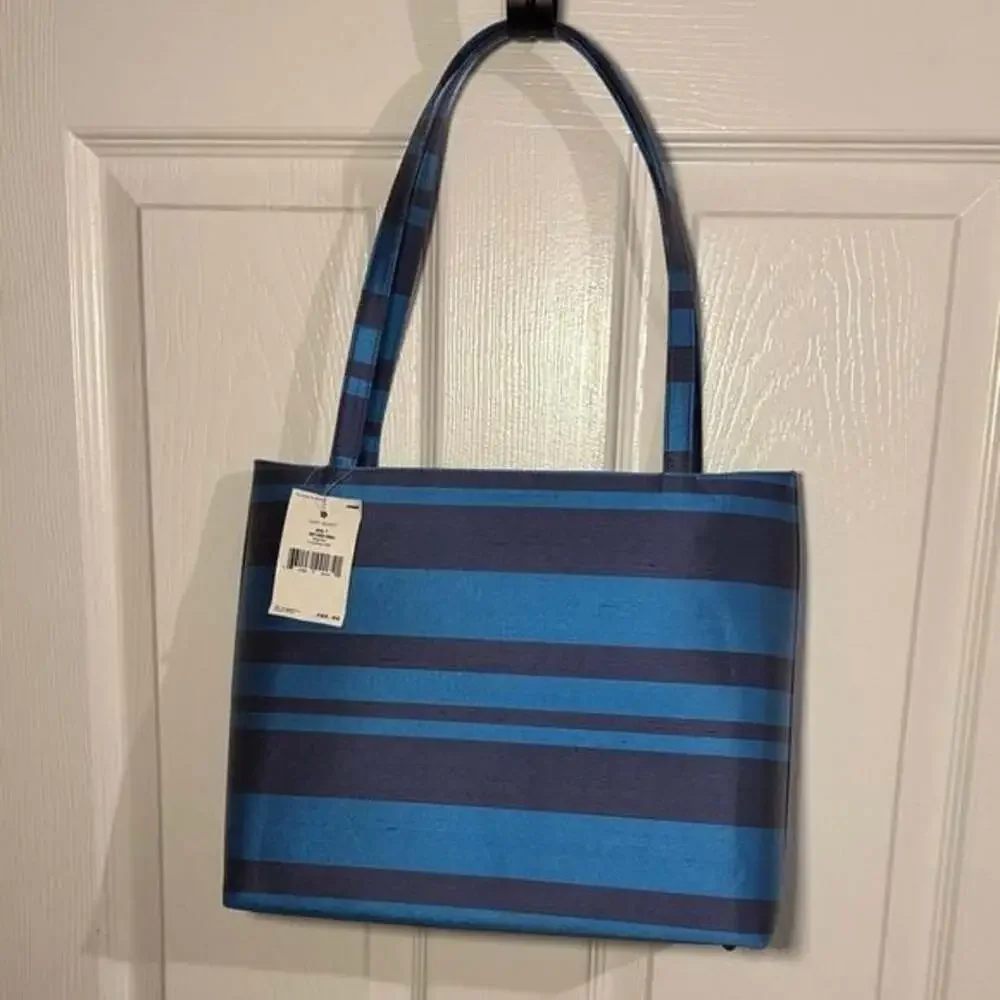 Kate Spade Raw Silk Vintage Striped Tote